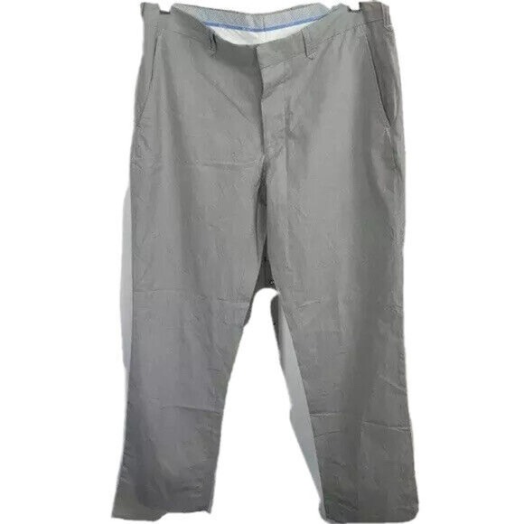 Zara Casual Mens Basic Gray Multi Color Checkered Button Fly Size 34 Chinos - Picture 1 of 4